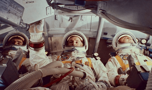 Hình ảnh cuối cùng của 3 phi hành gia trên tàu Apollo 1&nbsp;trước lúc tử nạn (Ảnh: GETTY)