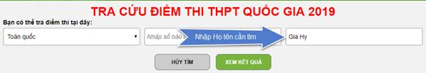 Hướng dẫn tra cứu điểm thi THPT 2019 theo tên thí sinh - 1