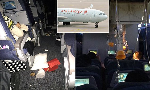 Máy bay chở 269 hành khách của Air Canada đã gặp tai nạn với lốc xoáy khi đang trên đường đến Úc (Ảnh: Daily Mail)