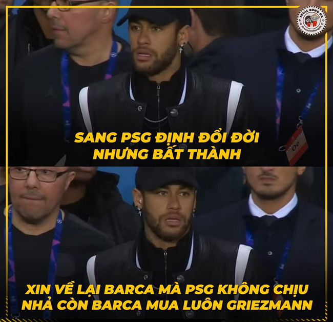 Hình ảnh Neymar khi nghe tin Barca mua được Griezmann.