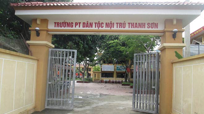 Trường Phổ thông dân tộc nội trú THCS Thanh Sơn nơi xảy ra vụ việc.