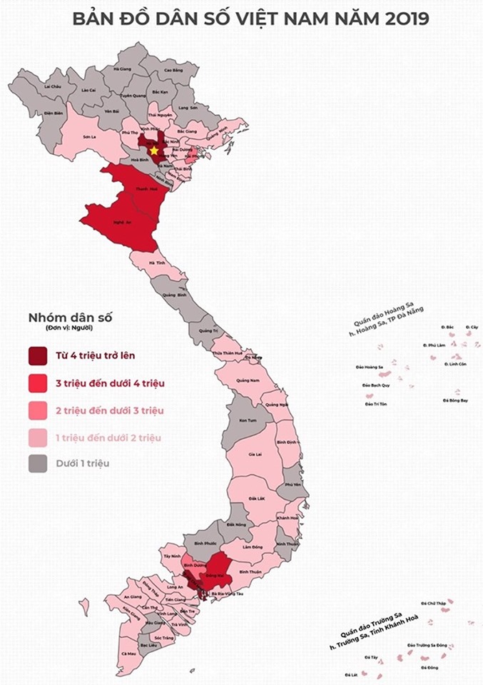 Dân số Việt Nam: Thứ hạng và quy mô dân số của các tỉnh thành phố ...