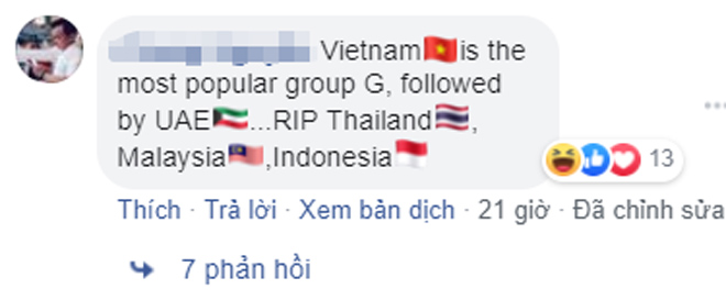 "Việt Nam là ứng viên số 1 ở bảng G, sau đó là UAE. Chia buồn với Thái Lan, Malaysia, Indonesia"