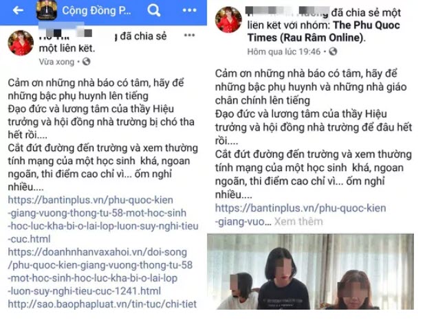 Nội dung bà H. xúc phạm người khác trên Facebook