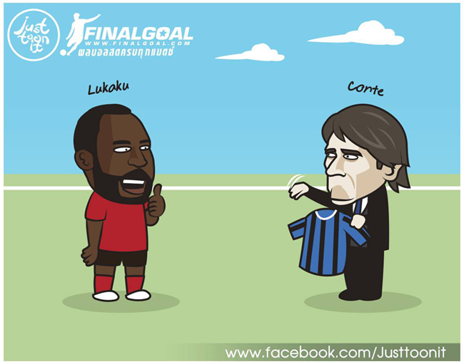 HLV Conte đang "mời gọi" Lukaku đến với Inter Milan.