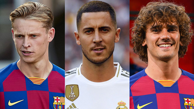 Các tân binh "bom tấn" hè 2019 Frenkie De Jong, Eden Hazard và Antoine Griezmann sẽ đều được lần đầu thử sức ở các trận El Clasico mà cả thế giới chờ đợi