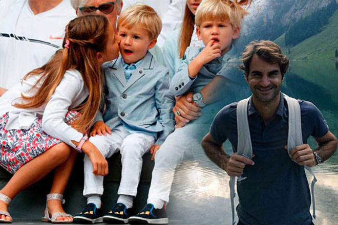 Federer đưa vợ con đi nghỉ mát ở dãy núi Alps cuối tuần qua