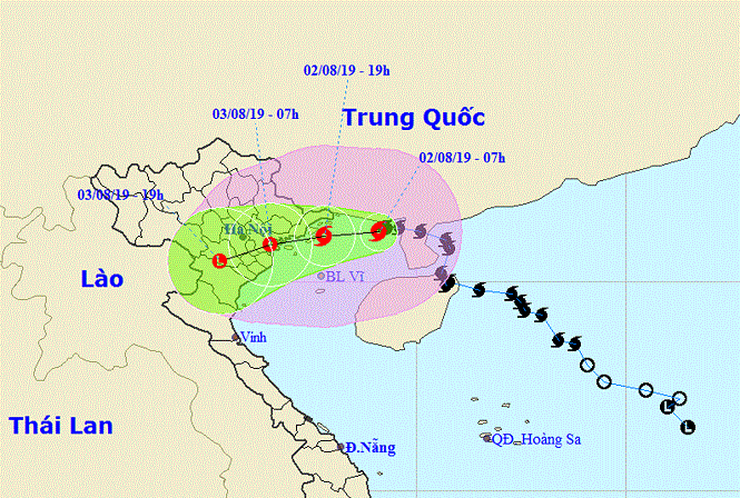 Cơ quan khí tượng Việt Nam vẫn chưa xác định được khu vực cụ thể bão số 3 đổ bộ