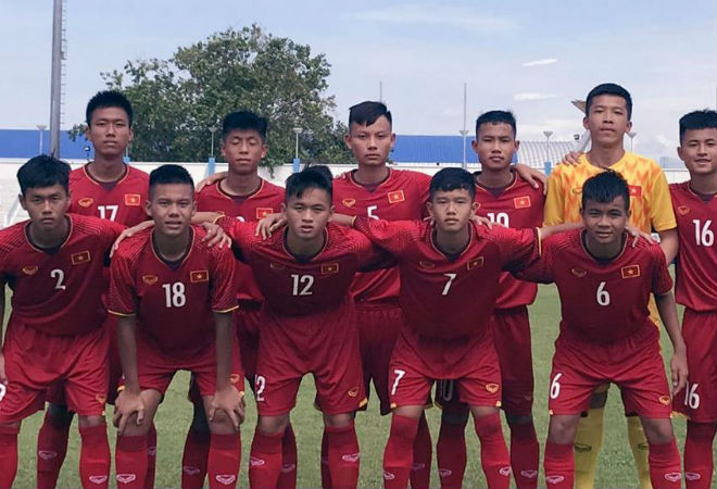 U15 Việt Nam tạm thời vươn lên nhì bảng sau trận thắng tưng bừng U15 Myanmar