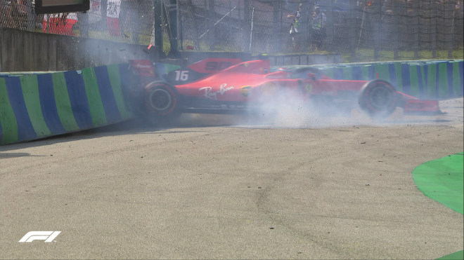 Leclerc may mắn thoát nạn sau sai lầm ở Q1