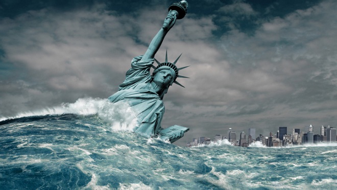 Đại hồng thủy nhấn chìm thành phố New York, Mỹ. Ảnh minh họa.