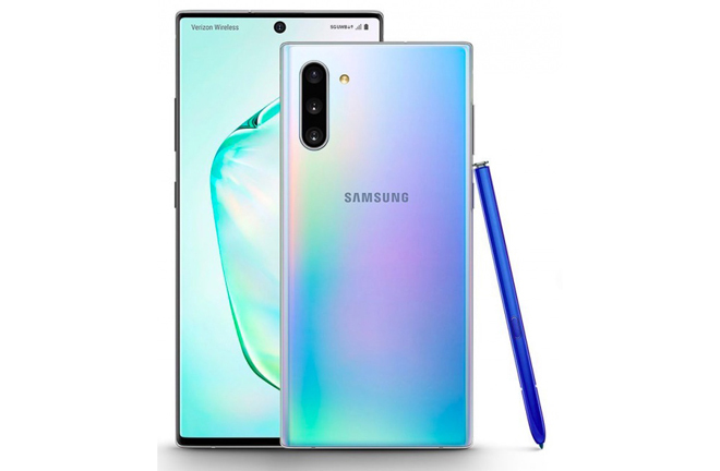 Ảnh concept Galaxy Note 10 cùng bút S Pen.