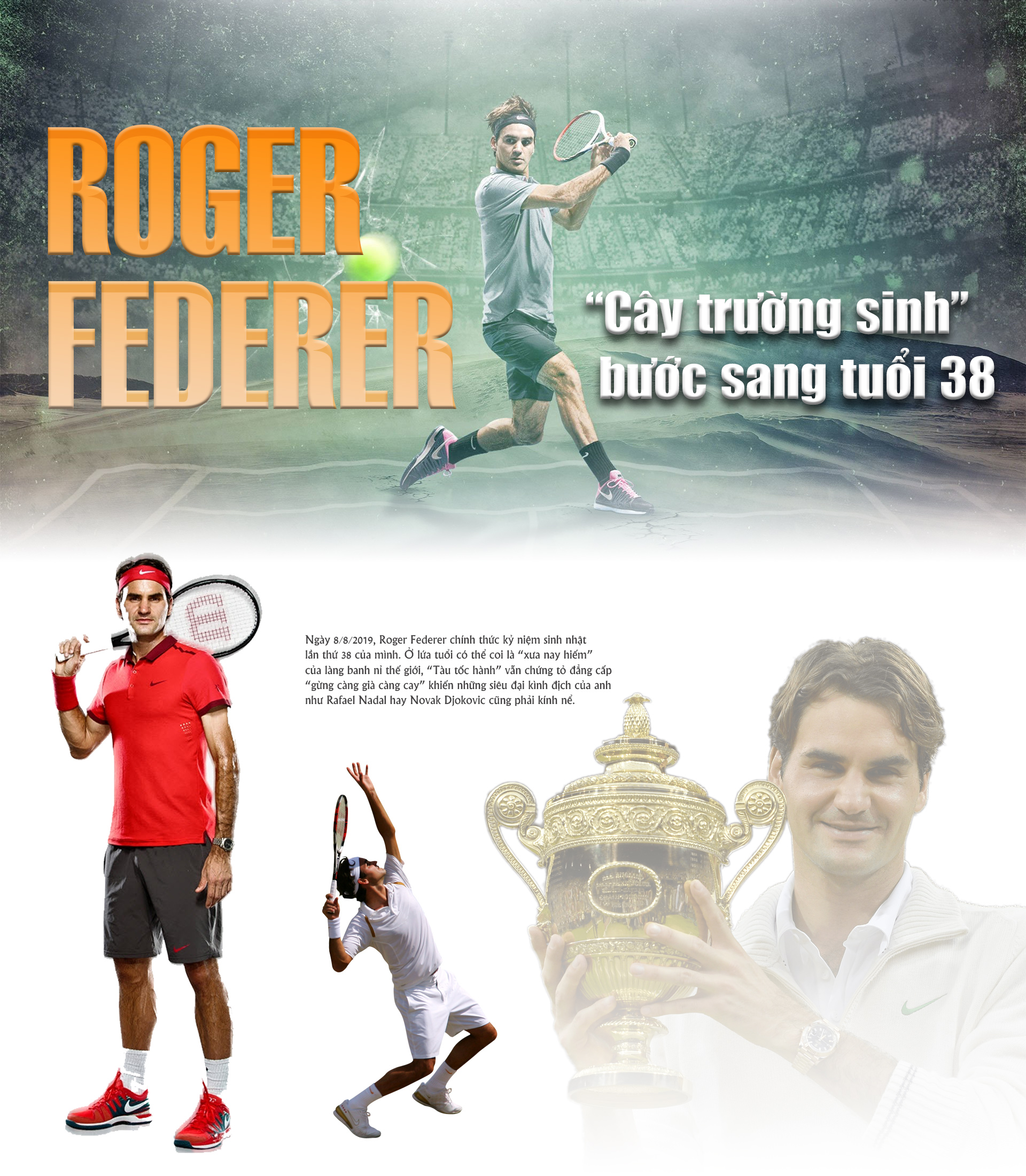 Federer tròn 38 tuổi: “Siêu nhân tennis&#34; trường sinh, Nadal – Djokovic phải nể - 1