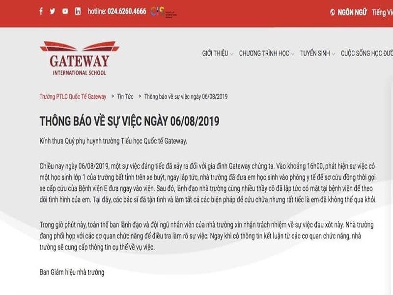 Thông báo của&nbsp;trường Gateway&nbsp;bị dư luận phản ứng.