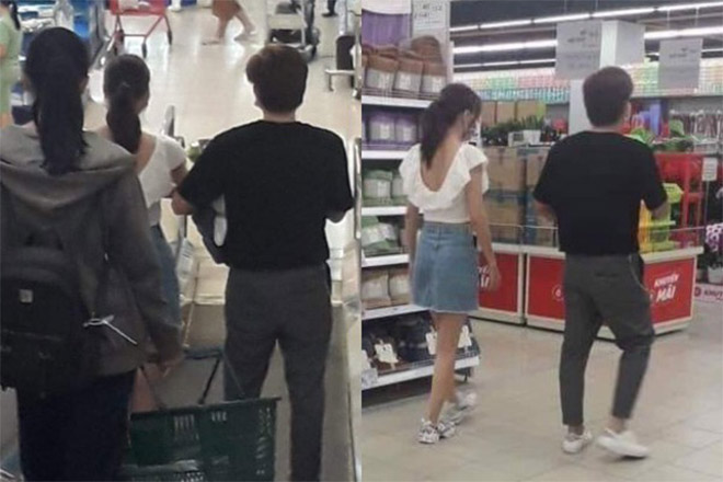 Hình ảnh Chi Dân, Lan Ngọc bị bắt gặp đi siêu thị cùng nhau.