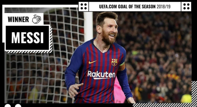 Messi lần thứ 3 giành giải bàn thắng đẹp nhất của UEFA