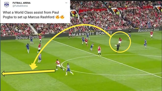 
Pogba tung đường chuyền siêu hạng cho Rashford ghi bàn