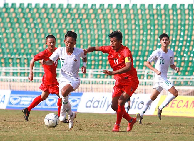 U18 Myanmar và U18 Indonesia đôi công hấp dẫn