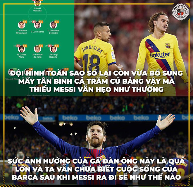 Đội hình vừa được bổ sung cực mạnh nhưng thiếu Messi vẫn thua như thường.