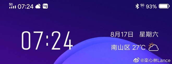 Biểu tượng 5G xuất hiện trên màn hình của Vivo Nex 3 5G.