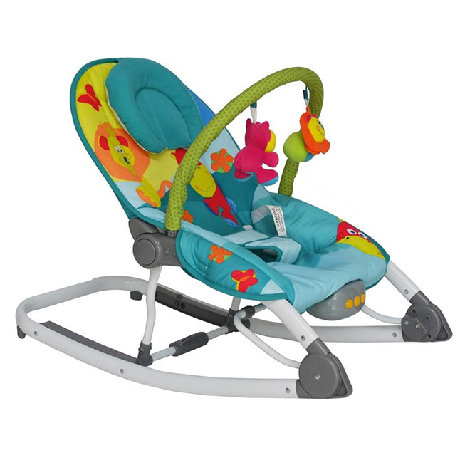 Ghế rung Newborn Toddler Kiza với hệ thống đai khóa 3 chốt an toàn cho bé