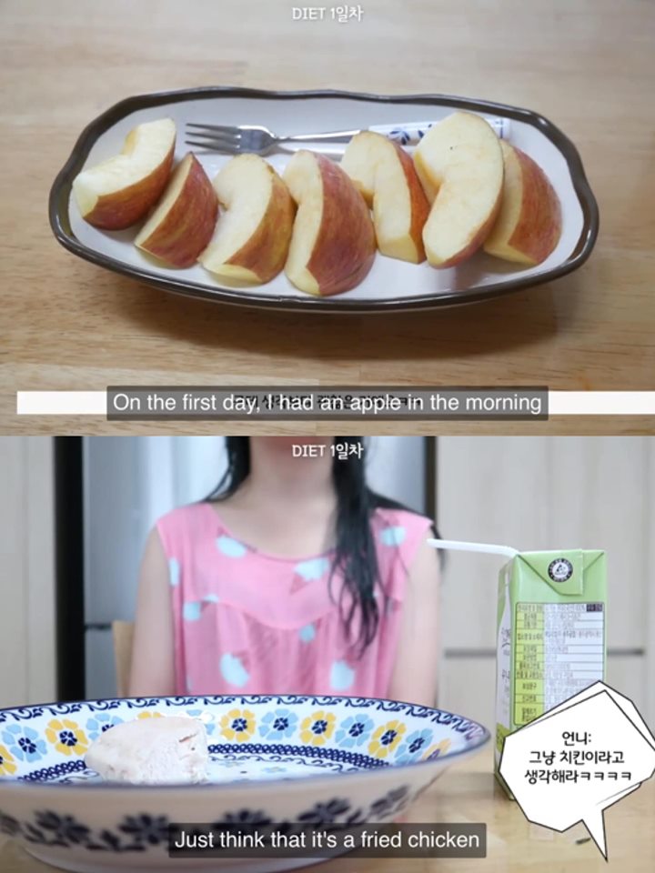 Ngày đầu tiên cũng là ngày khó khăn nhất khi cơ thể cô chưa quen với việc giảm lượng thức ăn xuống mức tối đa. Tuy nhiên lúc này những món như ức gà vẫn còn đem đến cảm giác ngon miệng, dễ nuốt.
