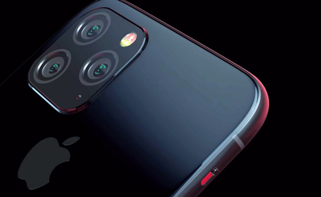 Concept iPhone 11 với 3 camera sau.