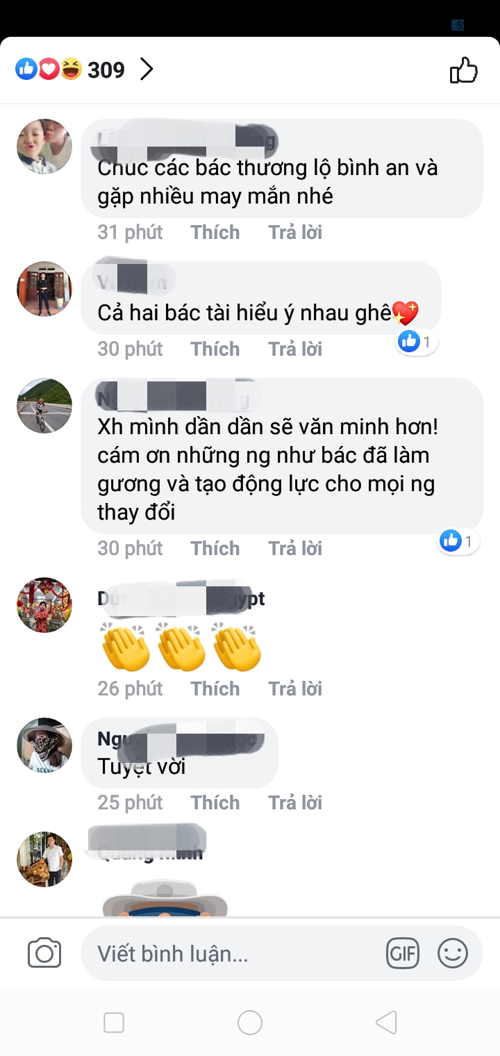 Nhiều người dùng Facebook đã ngả mũ thán phục trước hành động của tài xế xe container.