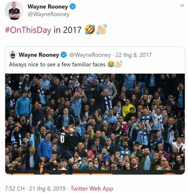 Động thái trên Twitter của Rooney