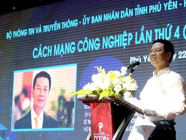 Bộ trưởng Bộ TTTT Nguyễn Mạnh Hùng phát biểu khai mạc. Ảnh CTV
