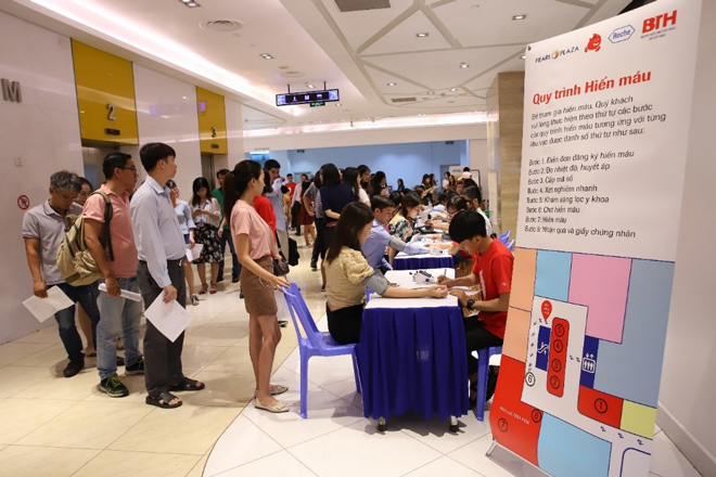 Chương trình hiến máu nhân đạo do Roche Việt Nam phối hợp tổ chức cùng Tòa nhà Pearl Plaza và Bệnh viện Truyền máu – Huyết học TP. HCM thu hút gần 400 người tham dự và thu về khoảng 330 đơn vị máu.