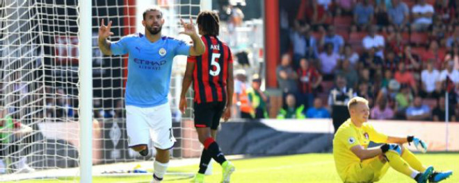 Aguero rực sáng với cú đúp vào lưới Bournemouth