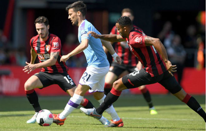 Man City kiểm soát bóng và có số cơ hội ghi bàn vượt trội đội chủ nhà Bournemouth