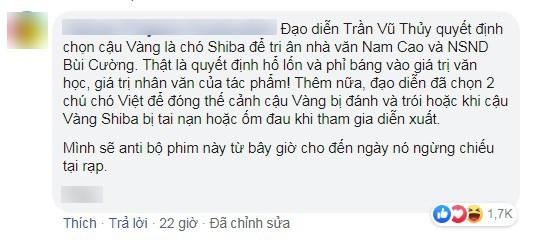 Cộng động mạng lan truyền thông tin nhà sản xuất phim "Cậu Vàng" sử dụng 2 chú chó thuần Việt là để đóng thế những cảnh bắt, trói chú chó trong phim.