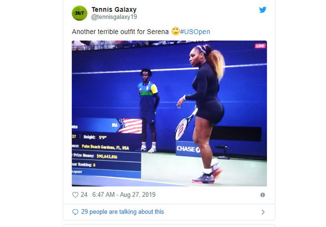 Serena gây choáng US Open: Quần không thể ngắn hơn, áo &#34;lộ hết&#34; đường cong - 4