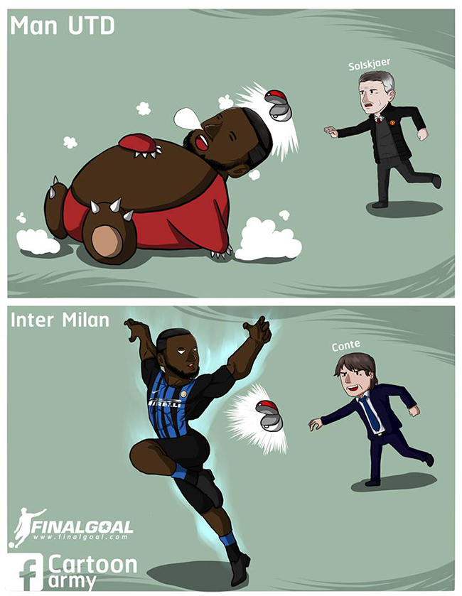 Hình anhe Lukaku khi còn ở MU và màn lột xác khi chuyển đến Inter.