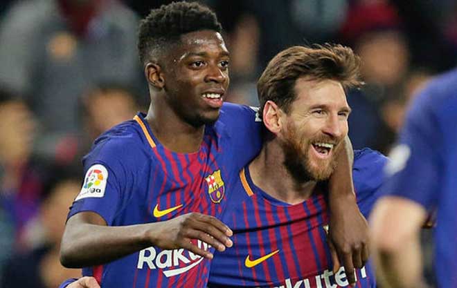 Dembele khiến Messi "ngứa mắt"