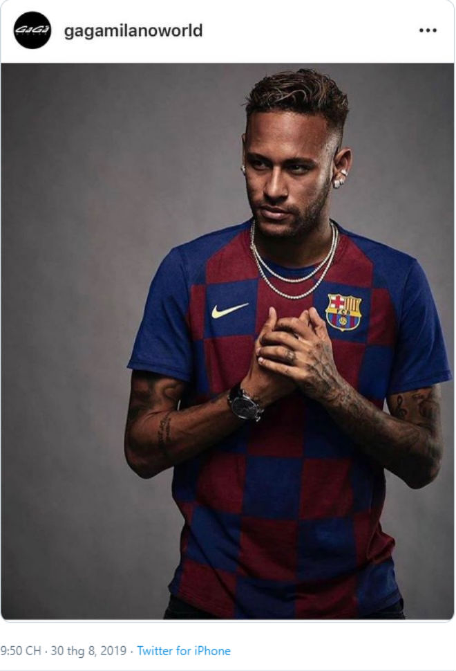 Nhà tài trợ của Neymar làm rò rỉ bức ảnh siêu sao này đã mặc áo Barcelona mùa giải mới 2019/20