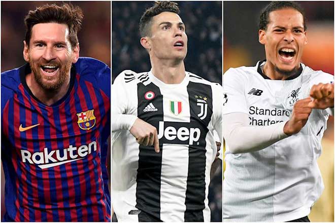 Van Dijk cạnh tranh với Messi và Ronaldo