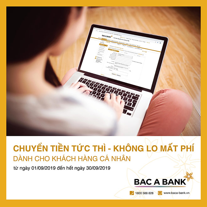 Chuyển tiền tức thì, không lo mất phí qua kênh Ngân hàng điện tử của BAC A BANK - 1