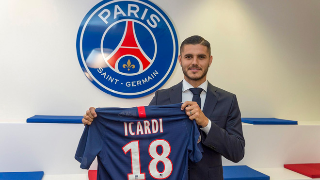 Icardi mặc áo số 18 tại PSG