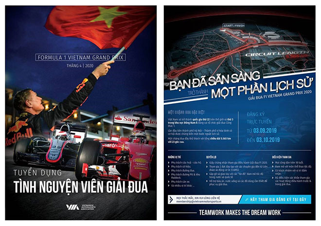 Cơ hội hấp dẫn dành cho 1.000 người trực tiếp tham gia điều hành chặng đua Vietnam Grand Prix 2020 tại Hà Nội