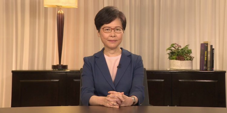 Đặc khu trưởng Hong Kong Lâm Trịnh Nguyêt Nga phát biểu chấm dứt luật dẫn độ (Ảnh:SCMP)