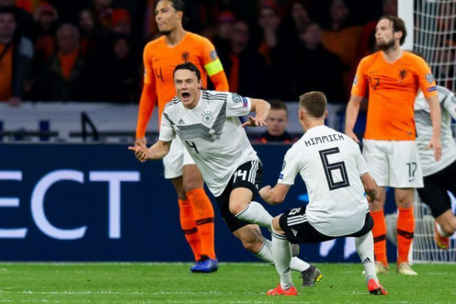 Đức từng thắng 3-2 kịch tính trên đất Hà Lan hồi tháng 3 năm nay cũng ở vòng loại Euro 2020
