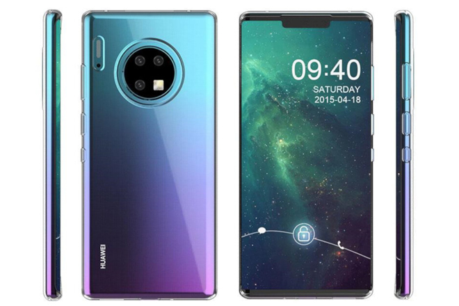 Ảnh render Huawei Mate 30 Pro.