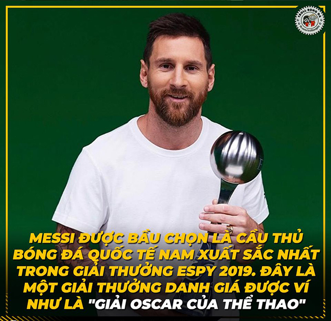 Messi lại nhận thêm giải thưởng trong năm 2019.