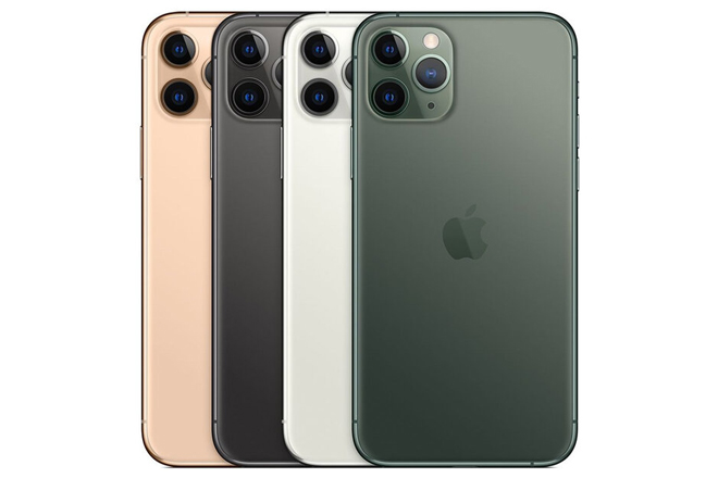 4 tùy chọn màu của cặp iPhone 11 Pro.