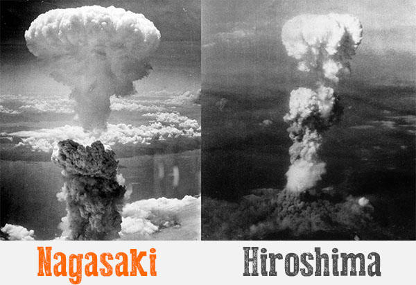 Hai quả bom nguyên tử được Mỹ thả xuống thành phố Nagasaki và Hiroshima của Nhật Bản tháng 8/1945