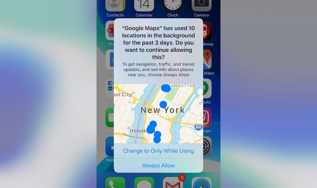 iOS 13 sẽ thông báo khi dữ liệu địa điểm của bạn được sử dụng