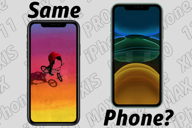 iPhone 11 và iPhone XR có chung thiết kế mặt trước.